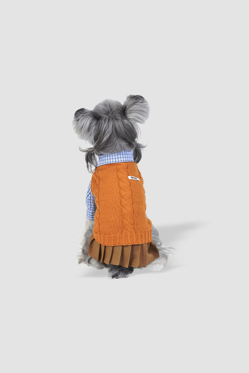 PAWSMOMENT Dog Winter Knit Sweater - Brown