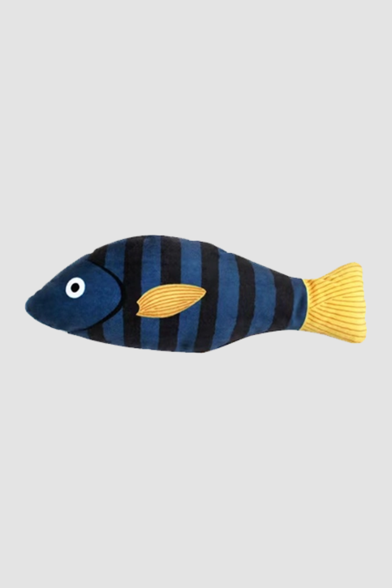 HiDREAM Tiger Snapper Blue Fish Catnip Toy With Bell