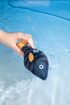 HiDREAM Tiger Snapper Blue Fish Catnip Kicker Toy with Bell