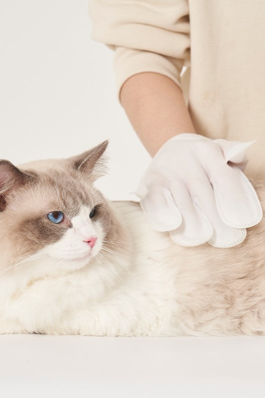 Amo Petric Blue Cypress No-Rinse Grooming Glove for Dogs & Cats 7 Psc