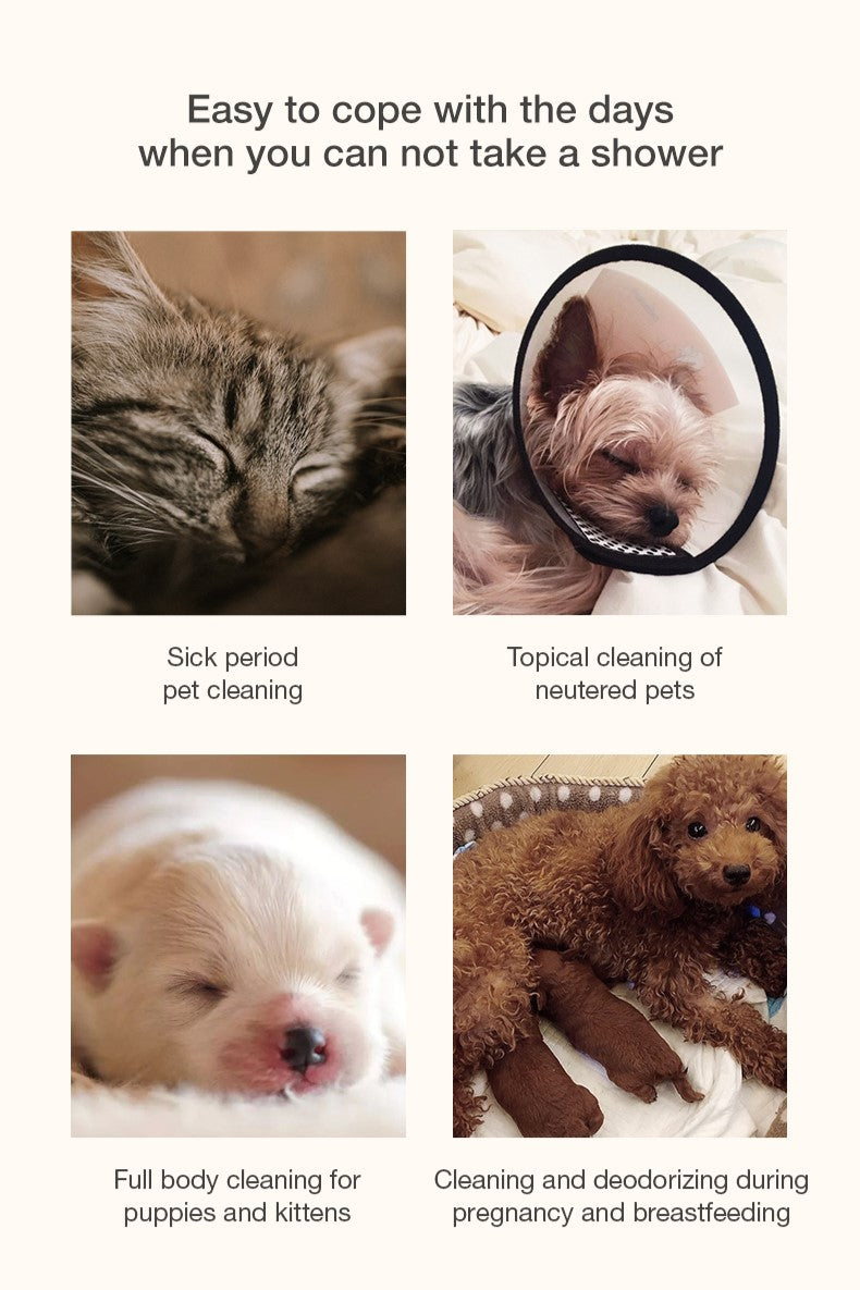 Amo Petric Blue Cypress No-Rinse Grooming Glove for Dogs & Cats 7 Psc