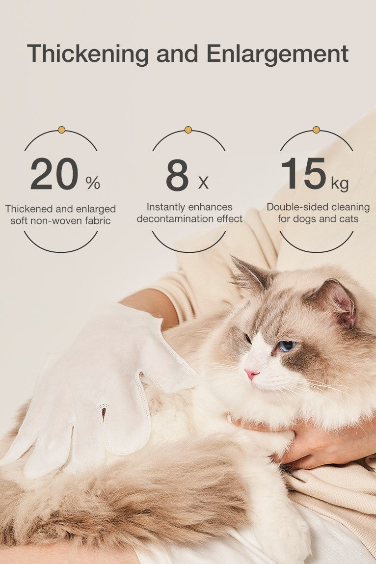 Amo Petric Blue Cypress No-Rinse Grooming Glove for Dogs & Cats 7 Psc