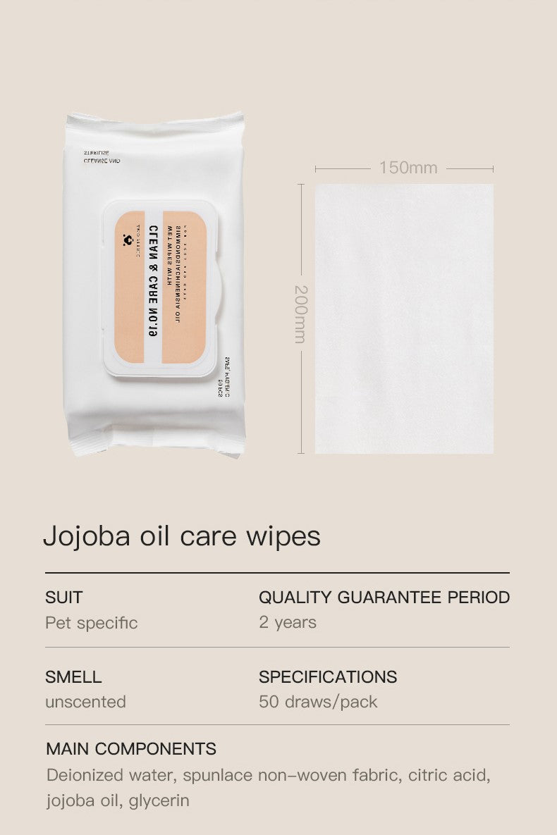 Amo Petric Jojoba Oil Unscented Pet Wipes for Dogs & Cats 50 Sheets