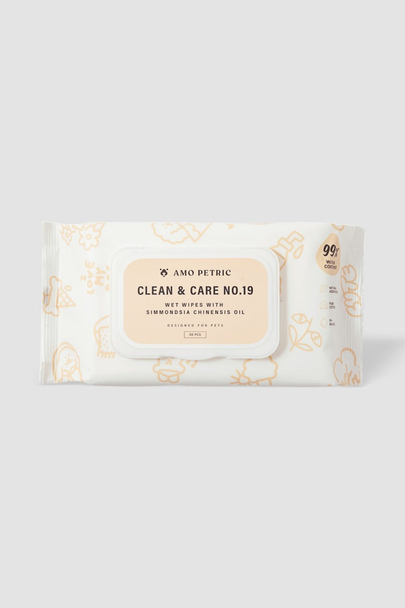 Amo Petric & Céline Dumartin Jojoba Oil Pet Wipes for Dogs & Cats 50 Sheets