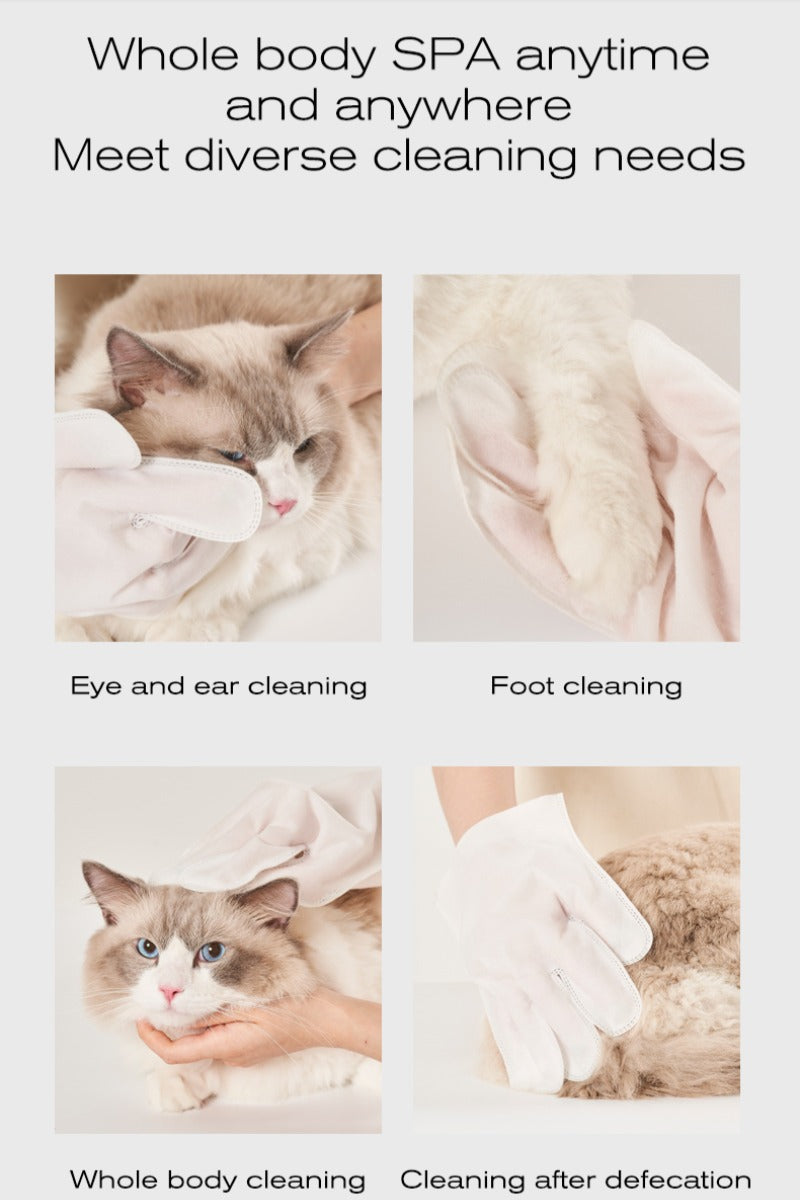 Amo Petric Squalane Leave-in Deep Cleaning Gloves for Dogs & Cats 6 Pcs