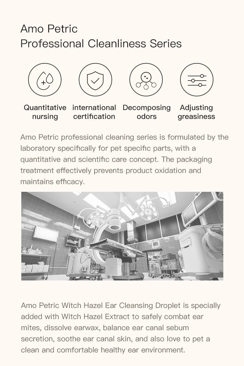 Amo Petric Witch Hazel Pet Ear Cleaning Drops for Dogs & Cats 60ml