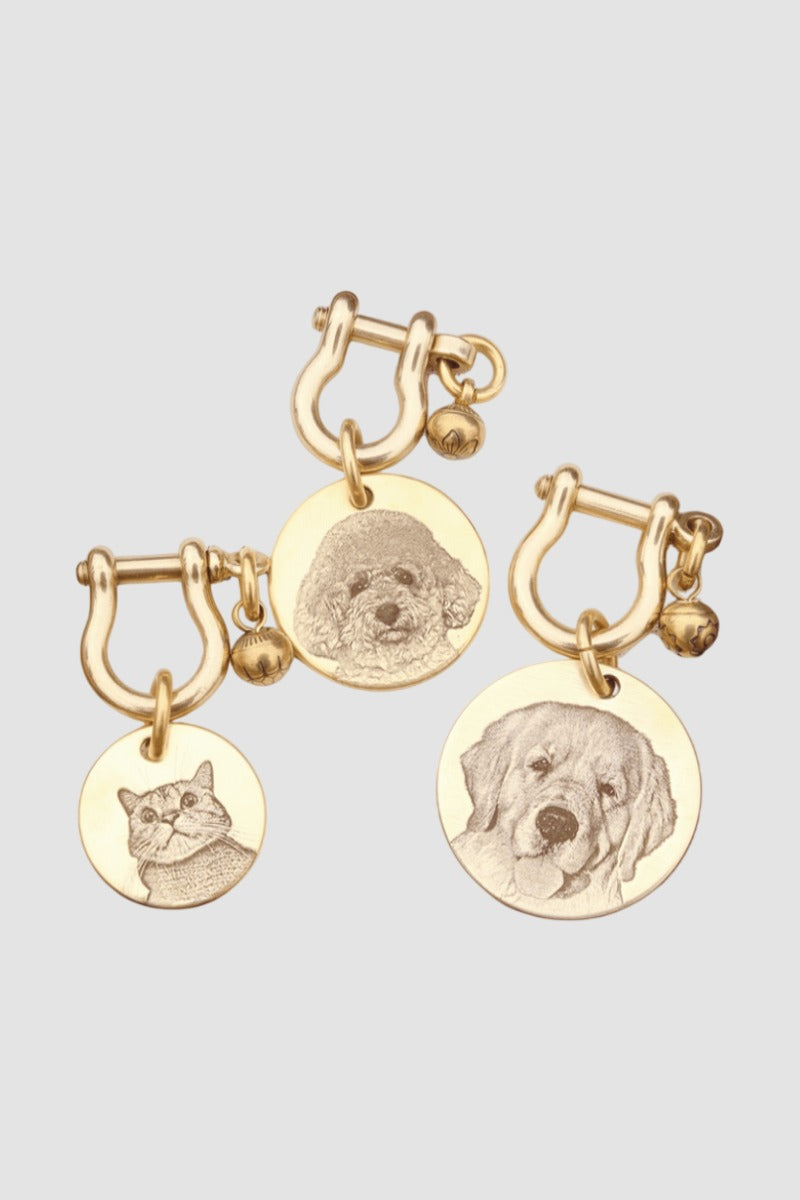 Custom Engraved Brass Pet ID Tag for Dogs & Cats