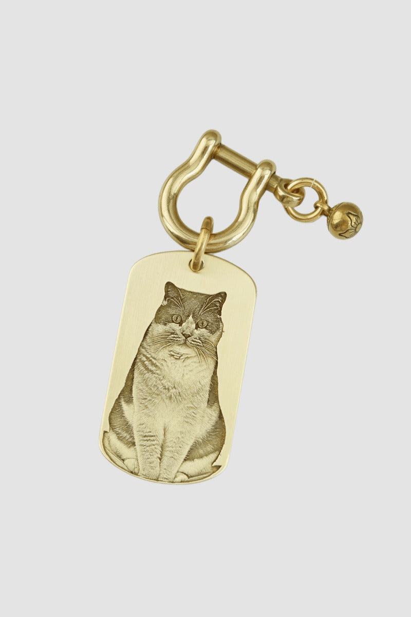 Custom Engraved Brass Pet ID Tag – Military Style for Dogs & Cats