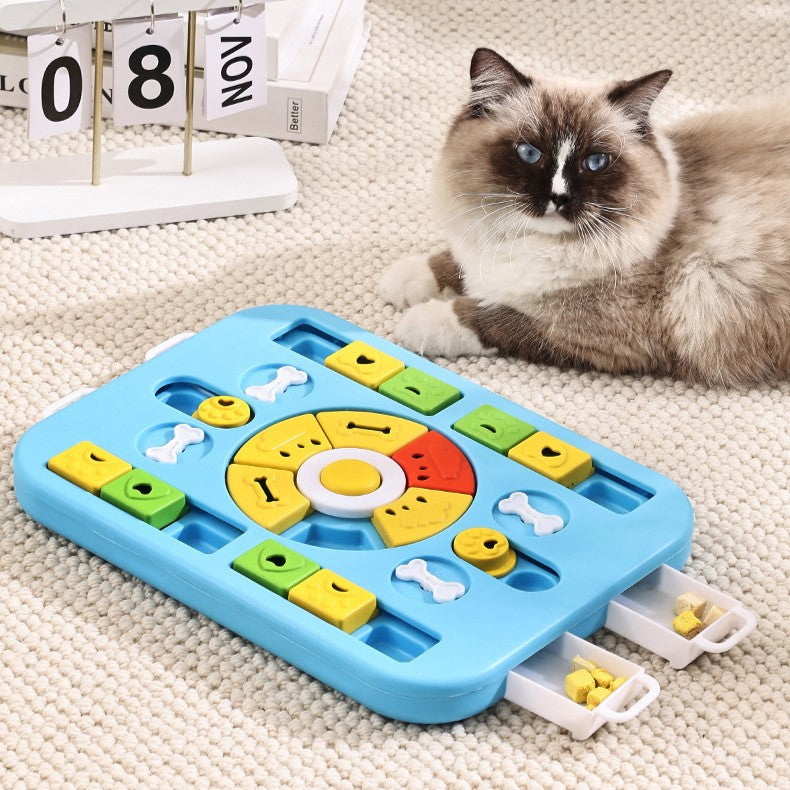 Dog Treat Puzzle Toy with Sliding Drawer