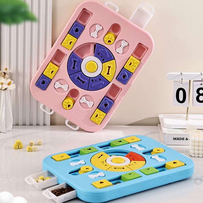 Dog Treat Puzzle Toy with Sliding Drawer