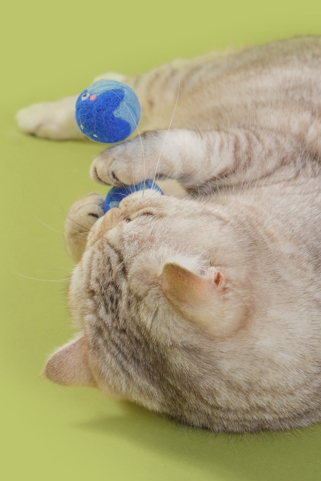 FurryBum Handmade Wool Interactive Cat Ball Toy Set 4 Packs