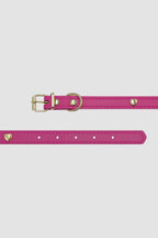Pettrove Handmade Rhinestone Dog & Cat Leather Collar Pink Crystal