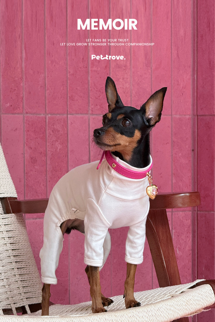 Pettrove Handmade Rhinestone Dog & Cat Leather Collar Pink Crystal Pendant