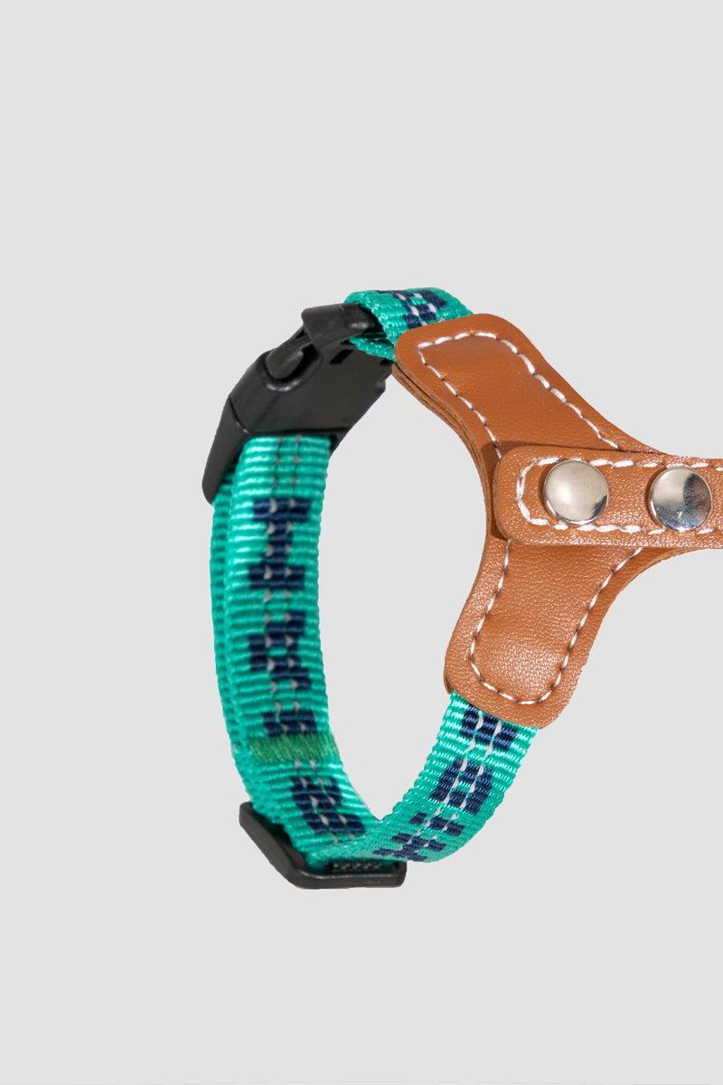 HiDREAM Bobo Reflective H-Type Leather Cat Harness & Leash Set