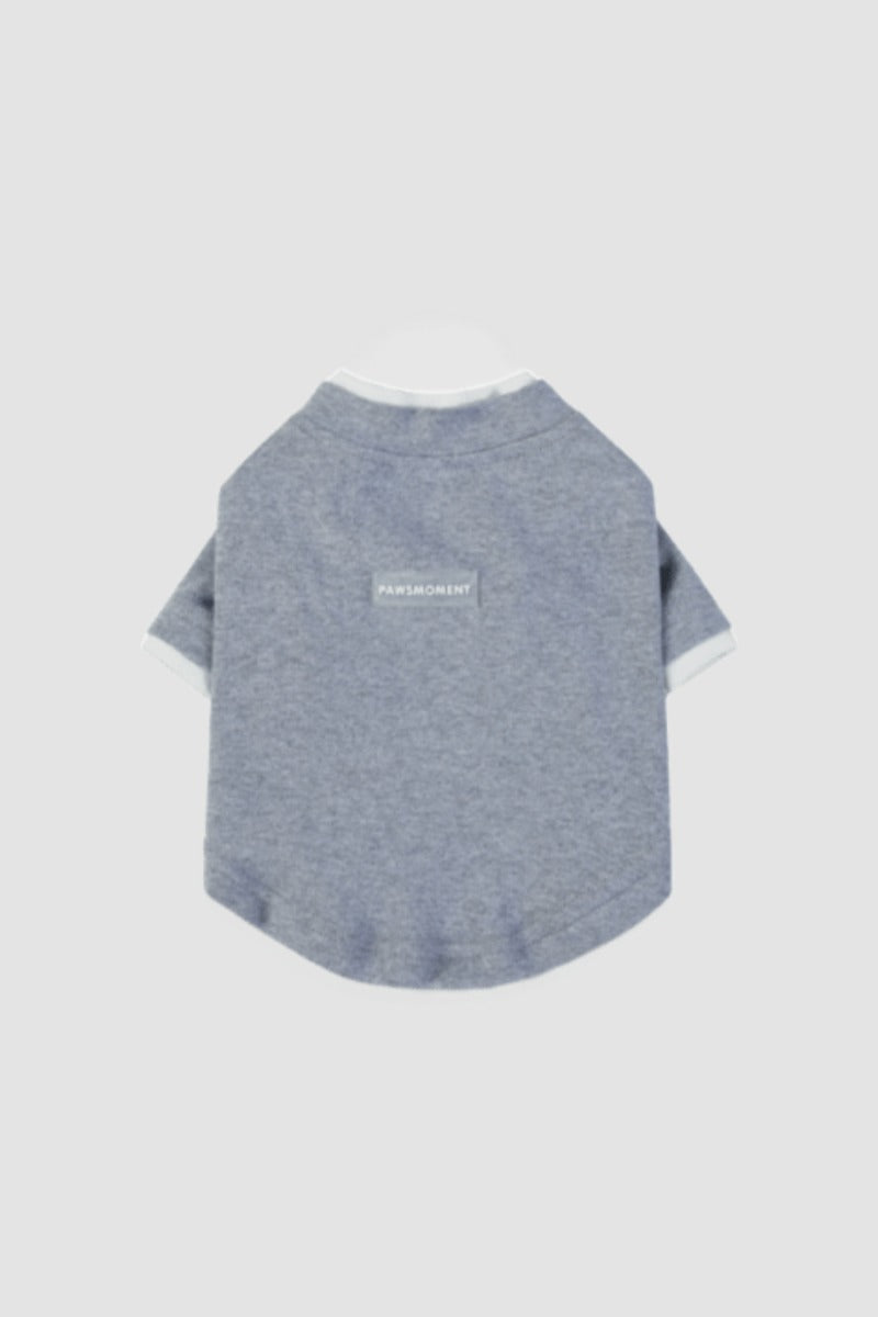 PAWSMOMENT 컴포트 코튼 강아지 티셔츠 - 그레이