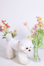 PAWSMOMENT Cotton-Linen Tie-Up Dog Shirt - White