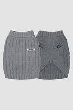 PAWSMOMENT Hund Winter Strickpullover - Grau