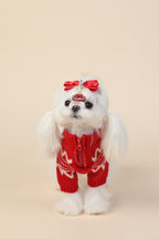 PAWSMOMENT Fair Isle Dog Knit Sweaters - Red