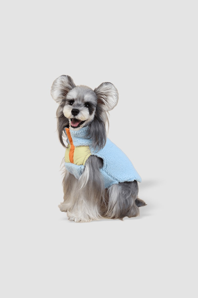 PAWSMOMENT Fleece High-Neck Dog Vest - Colorblock