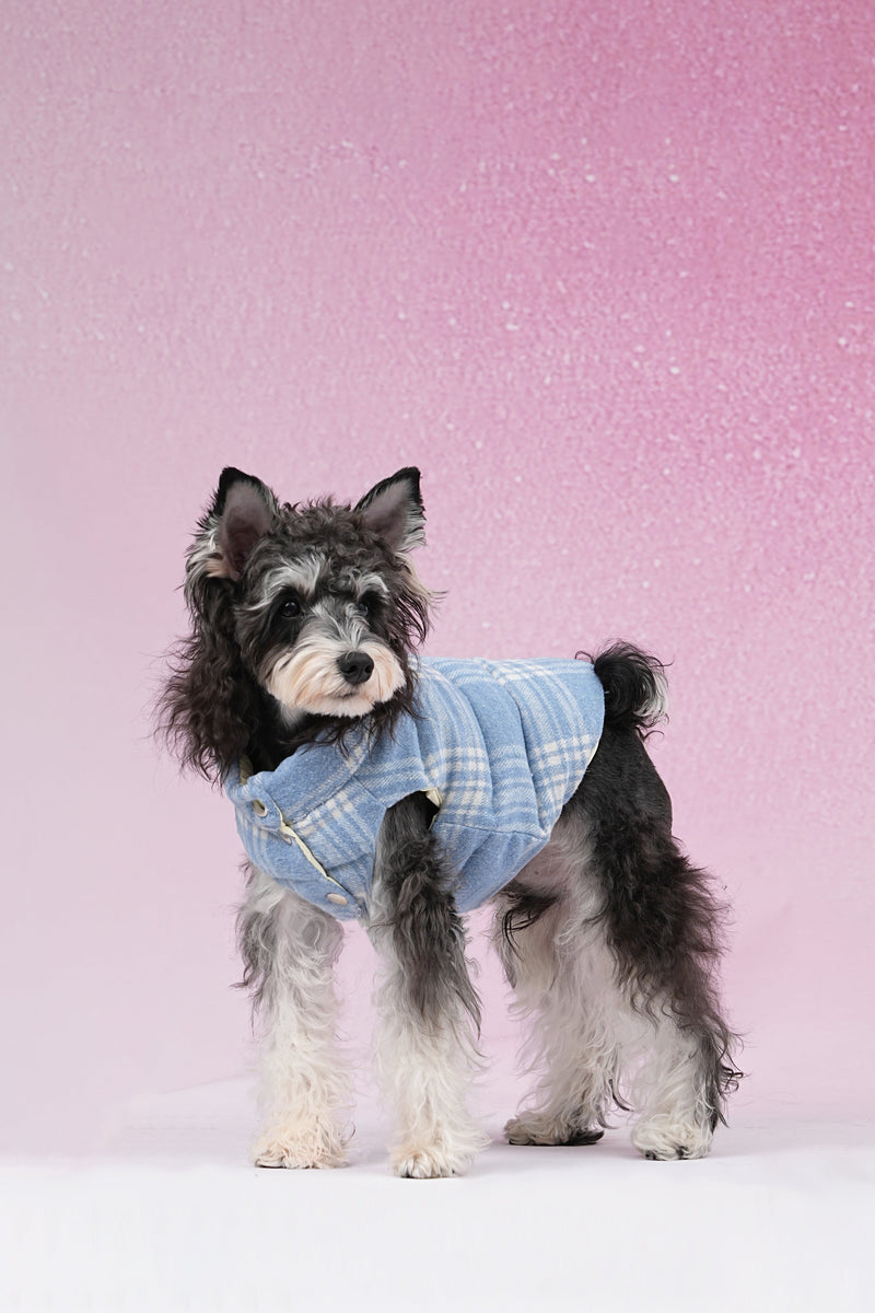 PAWSMOMENT Reversible Insulated Dog Puffer Jacket - Blue