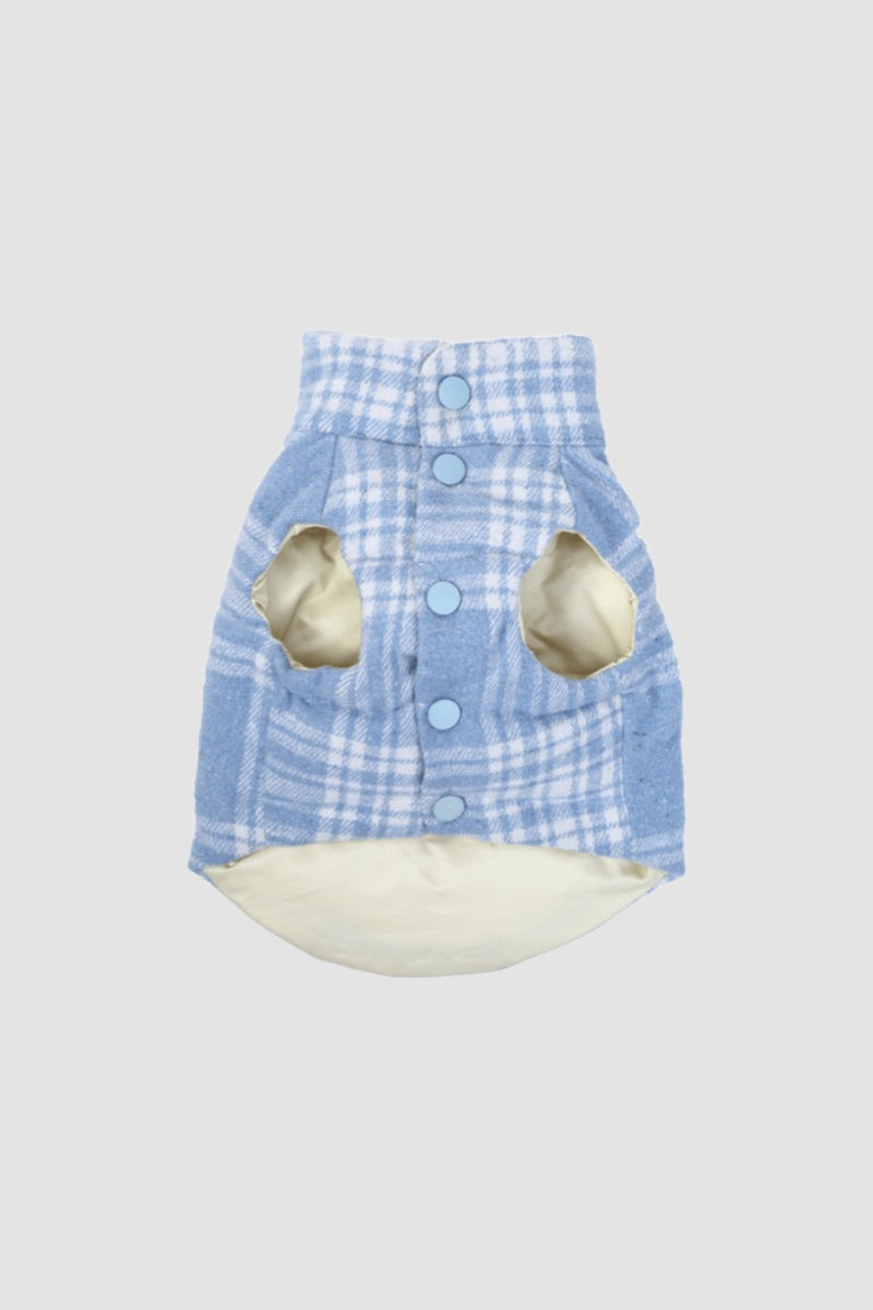 PAWSMOMENT Reversible Insulated Dog Puffer Jacket - Blue