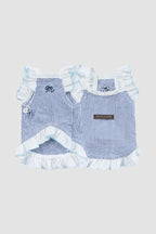 PAWSMOMENT Striped Dog Dress with Ruffle Sleeves