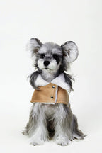 PAWSMOMENT Wool-Blend Dog Cape Coat - Brown