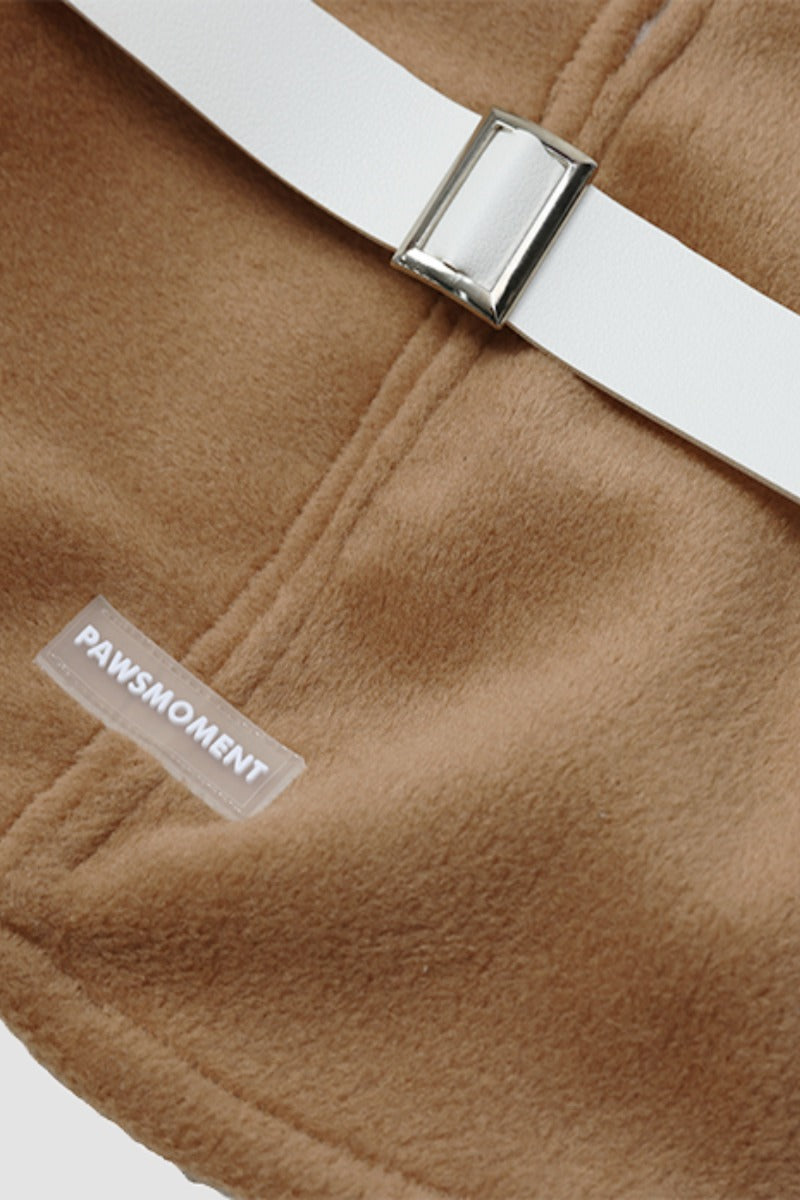 PAWSMOMENT Wool-Blend Dog Cape Coat - Brown