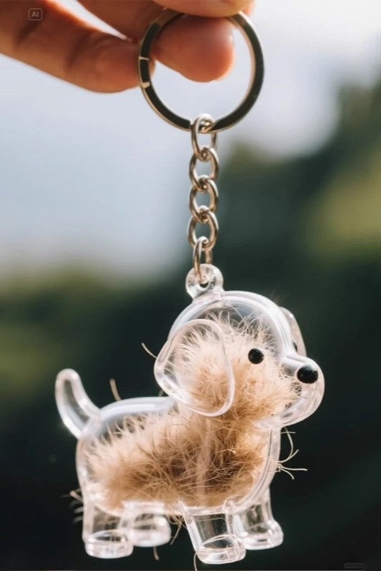 Personalized Dog Hair Keepsake Keychain