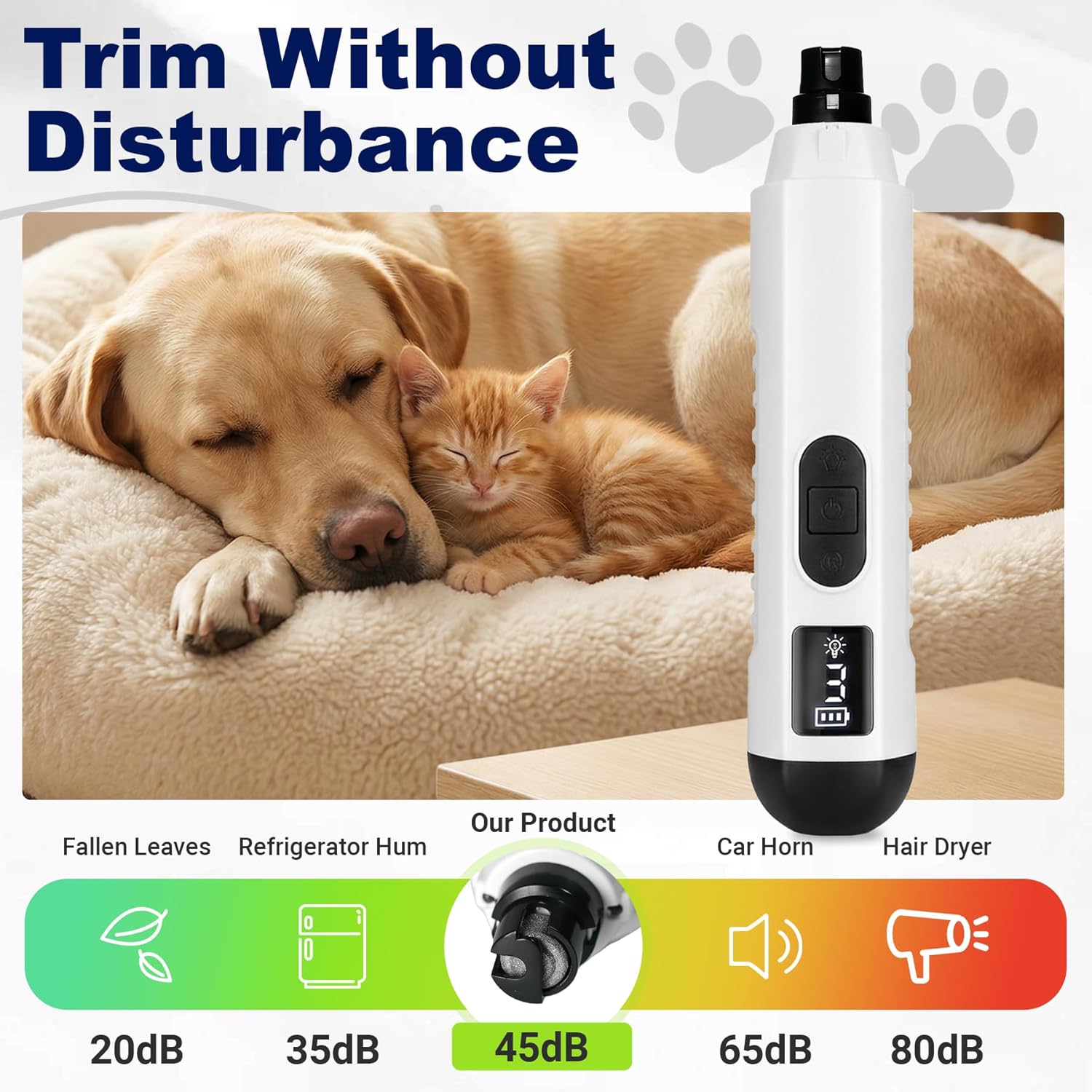 Pet Nail Grinder with LED Light for Dogs & Cats